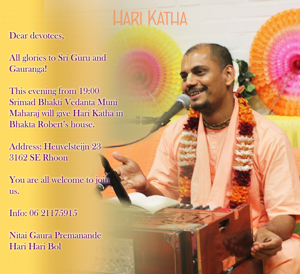 Invitation Hari Katha Srimad B V Muni Maharaj 30-08-2016