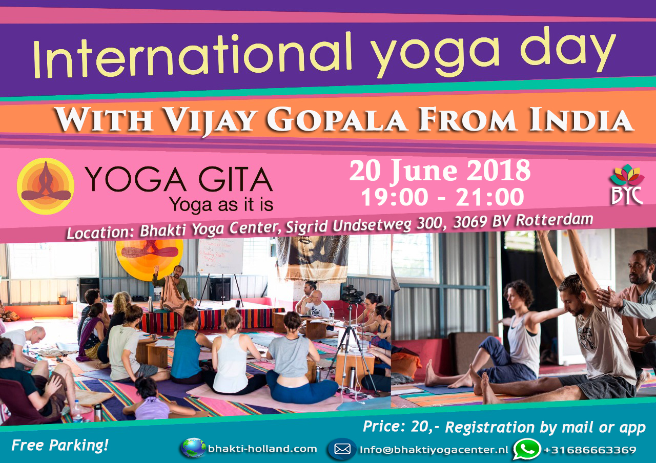 Internationale Yogadag met Vijay Gopal uit India woensdag 20 juni 2018 ...